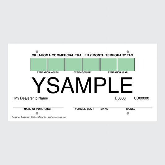 Oklahoma Commercial Trailer Temp Tag